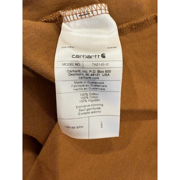 Carhartt T-Shirt Mens Large Brown Graphic Cotton Relaxed Fit Heavyweight Pocket - Picture 7 of 11
